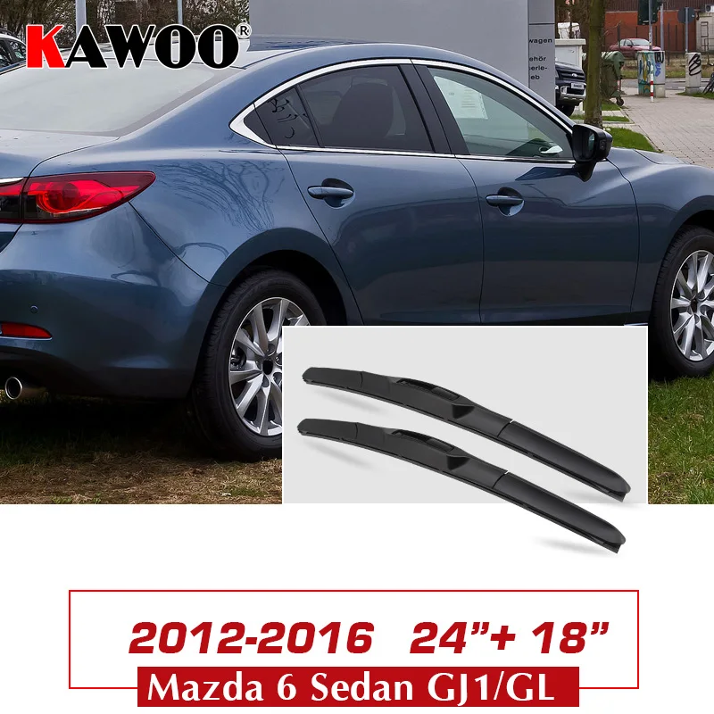 Sedan GJ1 GL S-2418 KAWOO для Mazda 6 Wagon/Sedan(GG1/GH1/GJ1/GL)/Хэтчбек(GH1/GG1) Автомобильные Стеклоочистители Лезвия модель год с 2002 по 2016Fit U Крюк рычаг - Цвет: Sedan GJ1 GL S-2418