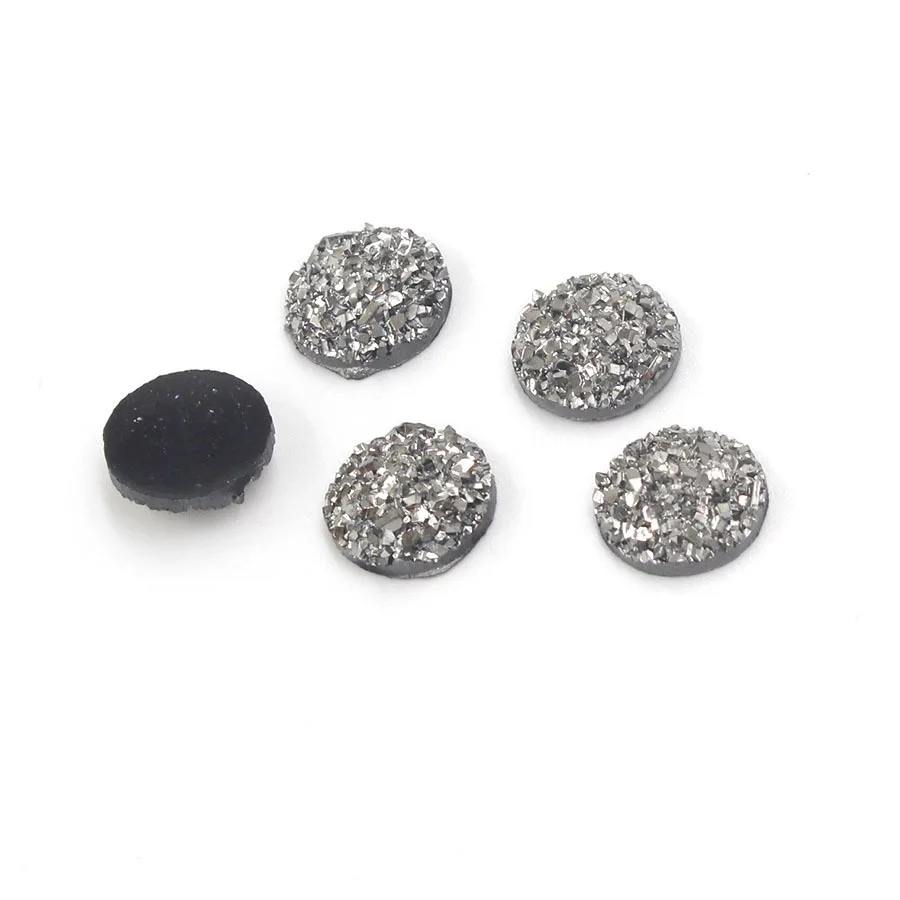 Jaymaxi 10 мм AB Цвет Druzy камень смола круглая плоская спина, кабошон для DIY украшения ювелирных изделий на заказ многоцветный 100 шт./лот