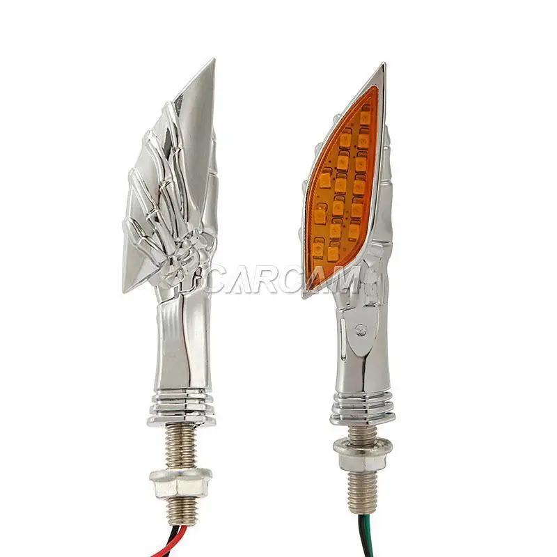 Высококачественный Хромированный указатель поворота на палец с черепом для