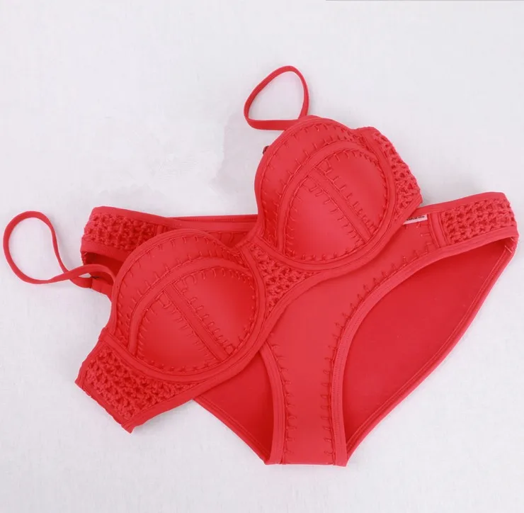 2016 Женщин сексуальный бразильский одежда Крючком Неопрена Купальники Бикини