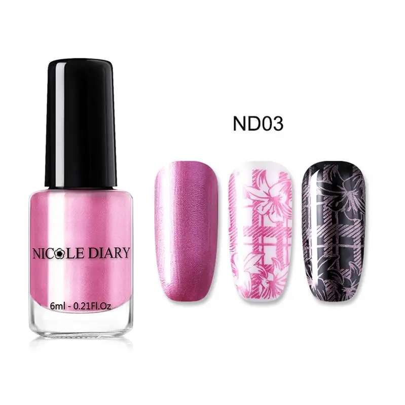 Metallic Stamp 3 NICOLE дневник стемпинг ногтей Покрытие набор черный белый золотой дизайн ногтей печать лак маникюрный лак DIY дизайн для штамповки пластины - Цвет: Metallic Stamp 3