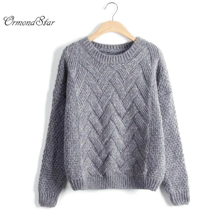 Puxar Femme 2018 Outono Inverno Mulheres Camisolas E Pul&ampocircveres Coreano Xadrez Grosso Knit Mohair Camisola Solta Jumper | Женская