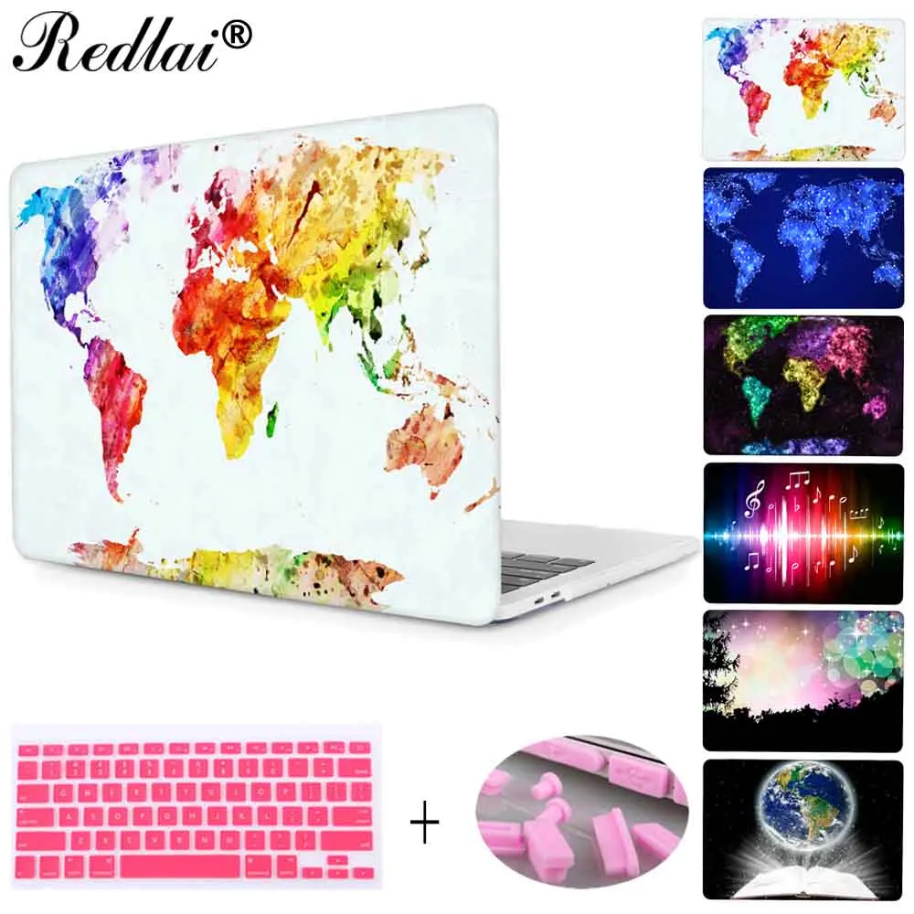 Для Macbook 12 &quotPro 13 15 retina чехол карта мира принт Plactis жесткий для нового Pro Touch bar Air A1932
