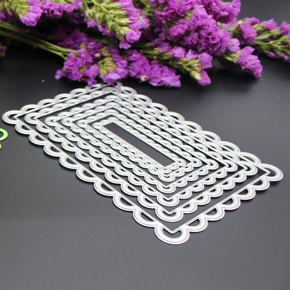 6 шт. прямоугольные кружевные рамки штампы резак трафареты для сделай сам