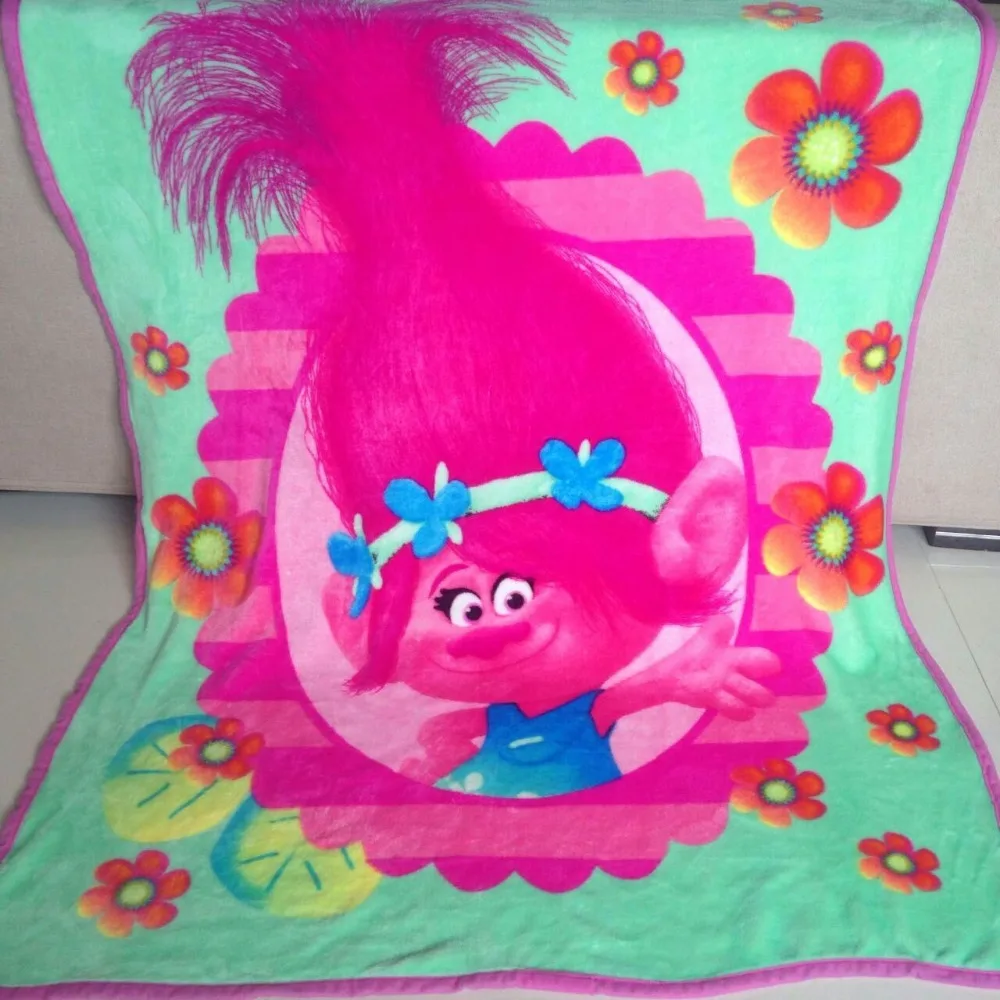 Kids Cartoon Blanket Elsa Princess Size 100*130cm Children Trolls Poppy Branch Fleece | Дом и сад