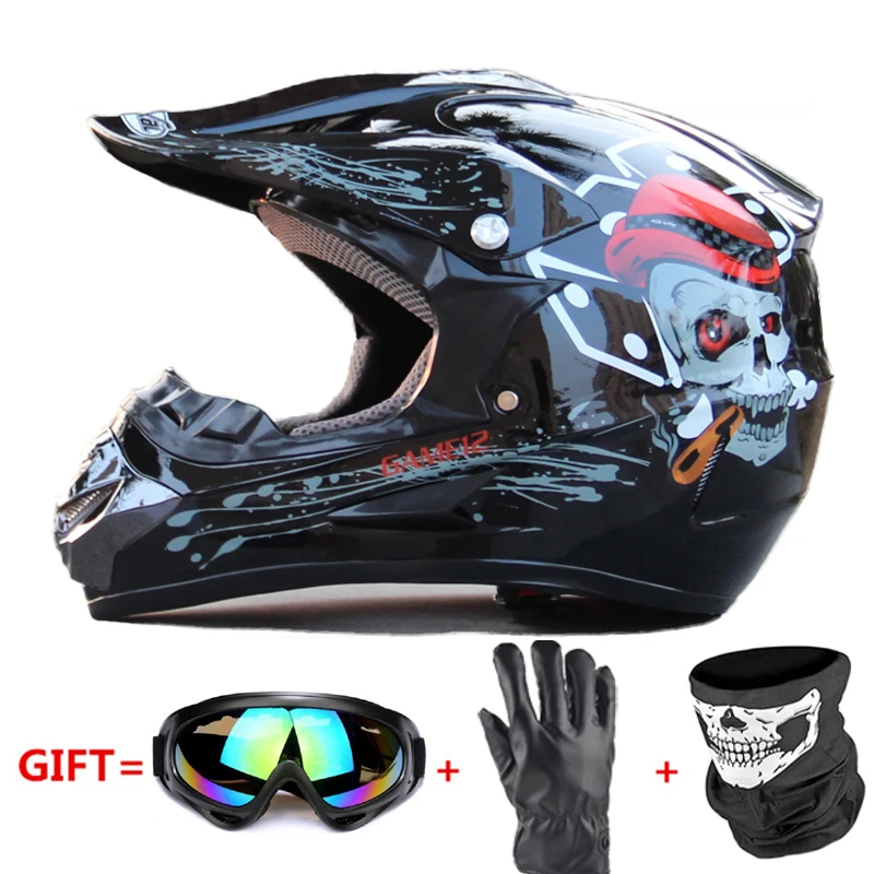 4 Полнолицевой мотоциклетный шлем Casco Moto мотокросс шлем внедорожный шлем ATV Dirt Bike горные MTB DH Capacete Moto очки - Цвет: 4