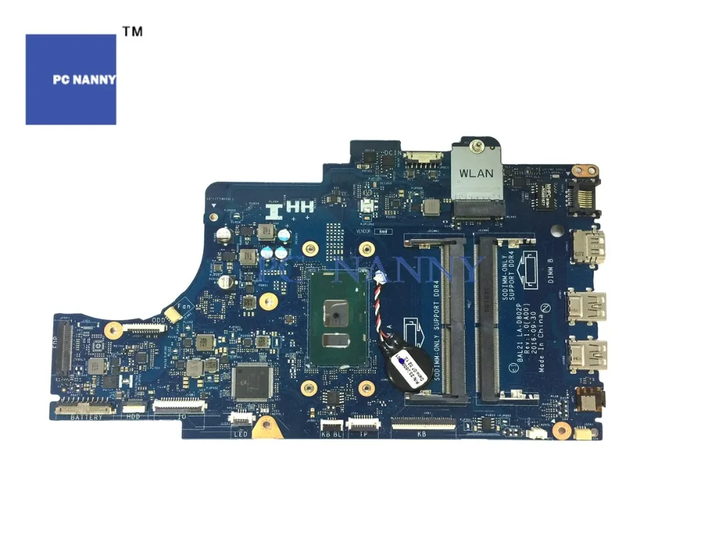 PCNANNY материнская плата для ноутбука DELL Inspiron 15 5567 5767 Материнская плата ноутбука DG5G3 0DG5G3 i5-7200U BAL20 LA-D802P DDR4 тестирование
