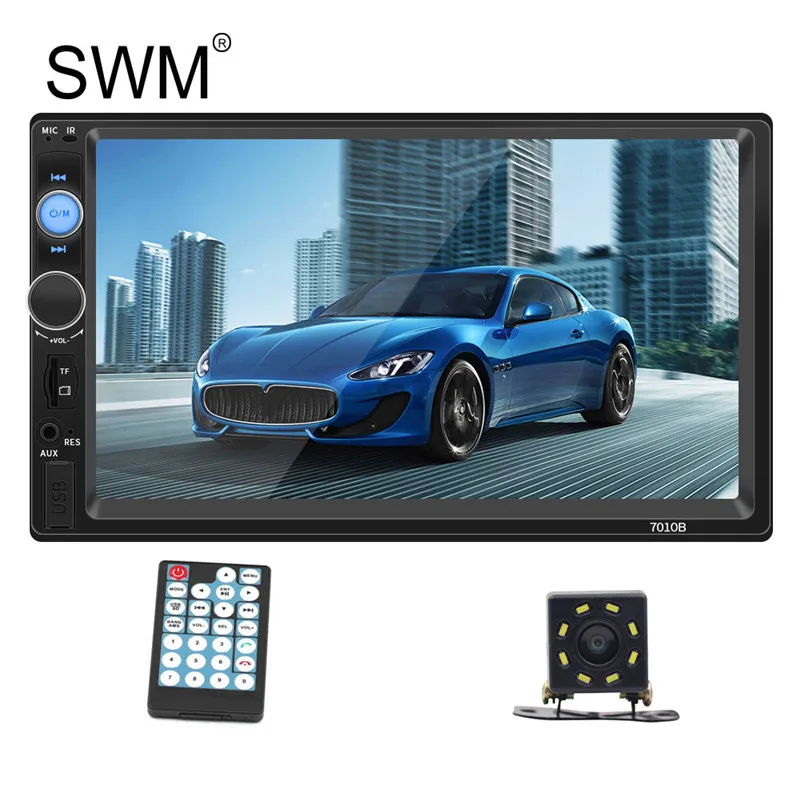 with style 2 camera Автомагнитола 2 Din 7010B ", автомагнитола 1080 P, сенсорный экран, Bluetooth, управление рулем, Кассетный плеер, 2 Din, автомагнитола - Цвет: with style 2 camera