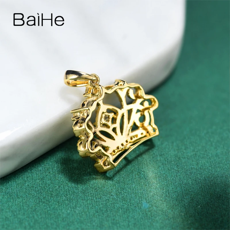 BAIHE однотонное 14K желтое золото H/SI натуральные бриллианты модные свадебные