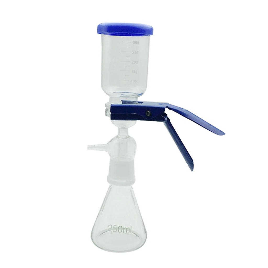 

250ml Flask Filtration Apparatus Vacuum Lab Filtering Unit with 300mL Graduated Funnel with Lid & Aluminum Clamp