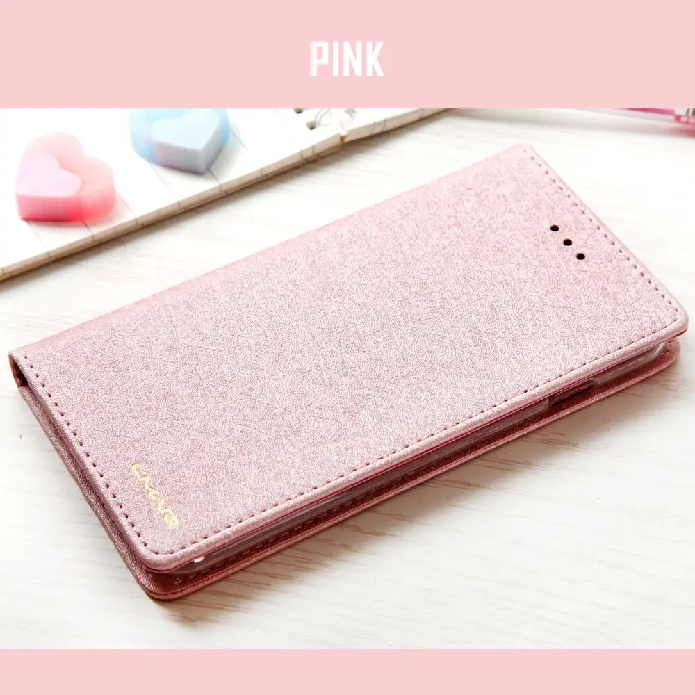 Розовый Магнитный Шелковый кожаный чехол-бумажник для Xiaomi Redmi 5A, мягкий силиконовый держатель для карт, флип-чехол для телефона Xiaomi Redmi 5A - Цвет: Розовый