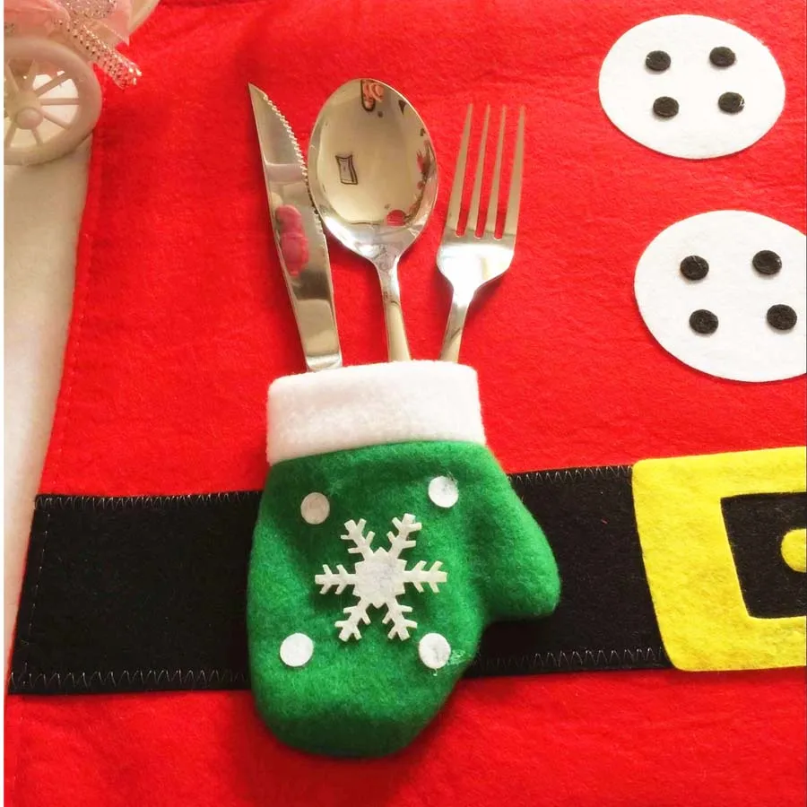 2 шт./лот рождественские чулки салфетки нож и вилка коврик украшения для дома Feliz