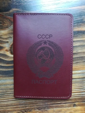 Red Новинка, аксессуары для путешествий, Обложка для паспорта Советского Союза, красные, черные держатели для карт, мужские сумки для путешествий, винтажный кожаный кошелек для паспорта CCCP - Цвет: Red