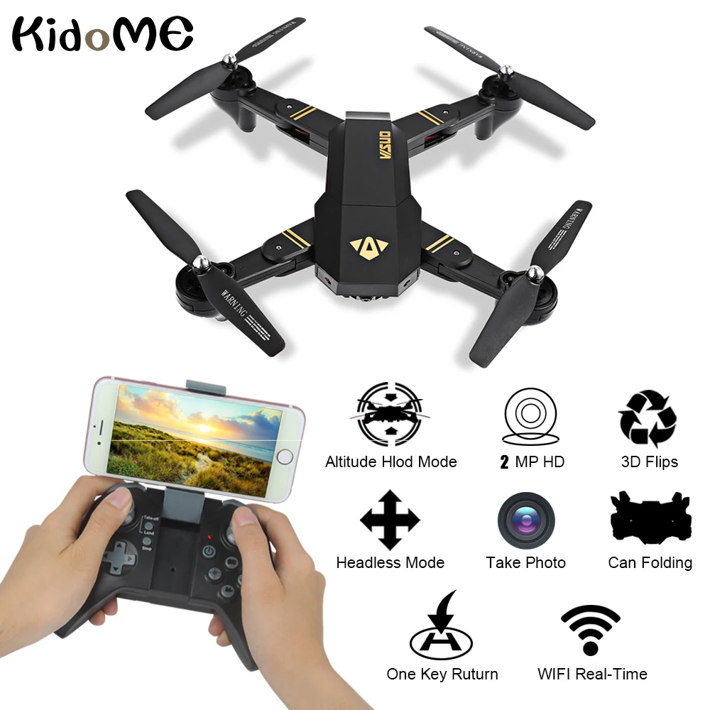 RC вертолет XS809W мини складной Дрон с 2.0MP камерой HD RTF селфи Wifi FPV режим удержания