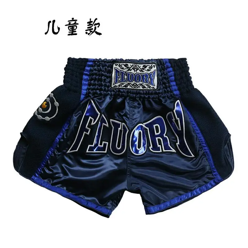 Детские шорты fluory Muay Thai с вышитыми нашивками для кикбоксинга|Боксерские трусы| |