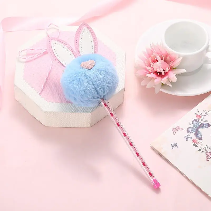 Кролик плюшевая гелевая ручка Kawaii школьные принадлежности канцелярские гелевые чернила ручка подарок Школьный набор канцелярских принадлежностей Bts дети милый Ручка инструмент - Цвет: Blue