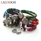 Женские многоцветные вязаные браслеты Lacoogh, Этнические браслеты ручной работы с сердечниками и пуговицами, браслеты-подвески для женщин