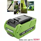 Аккумулятор ELEOPTION 40 в, 6000 мАч для электроинструментов GreenWorks 40 в, 29252, 20202, 22262, 25312, 25322, 20642, 22272 (не для 1 поколения)