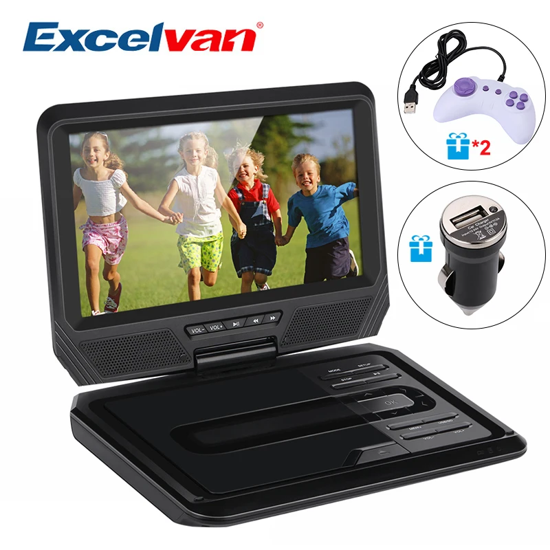 Excelvan 9 дюймов портативный dvd-плеер цифровой мультимедийный проигрыватель