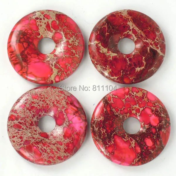 Подвеска-пончик из красной морской яшмы подвеска натурального камня 50 мм |