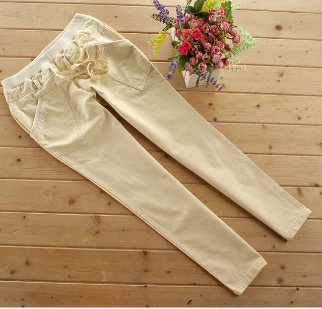 Женские хлопковые шаровары с высокой талией свободные облегающие штаны|pantalones