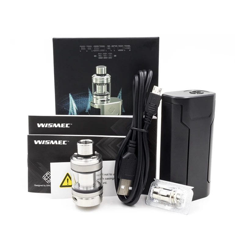 Оригинальный комплект Wismec Predator 228 с атомайзер elabo Vape box mod 18650 батарея Kit