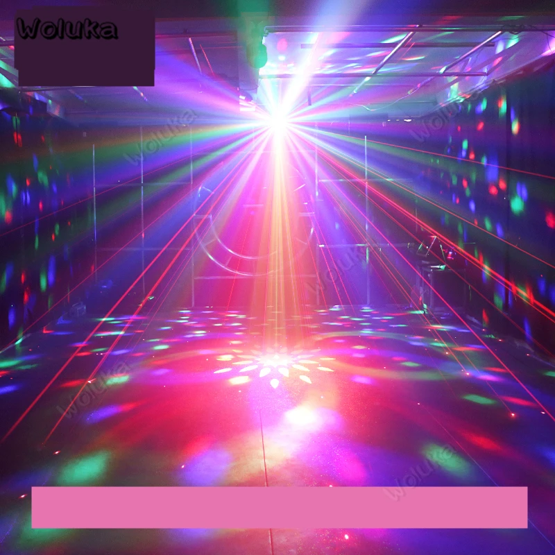 Вращающийся волшебный диско-шар 3 в 1 лазерный луч с рисунком окрашивания