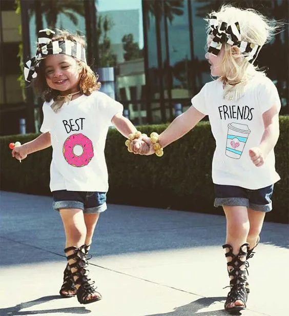 Ropa a juego de mejores Donuts y amigos, ropa de caf&eacute;, mejor amigo, familia, hermano, hermanas, camiseta de amigos, ropa de beb&eacute; para ni&ntilde;os-0