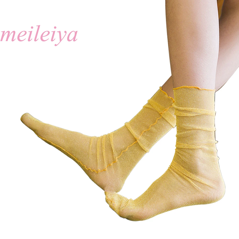MEILEIYA 12 пар/упак. летние и осенние носки женские креативные эластичные шелковые
