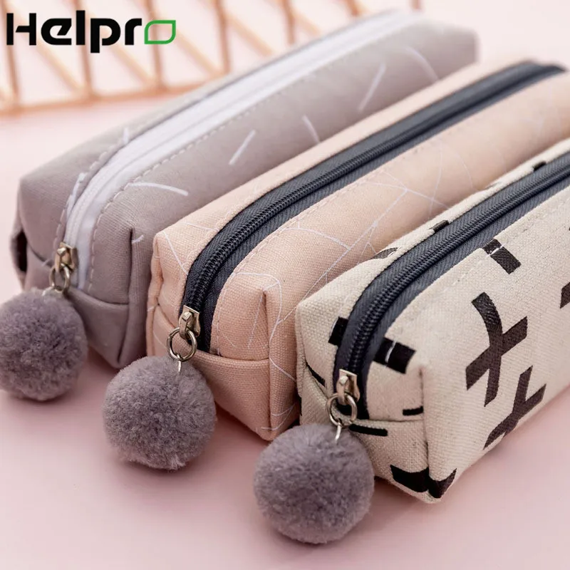 Helpro Kawaii плюшевый Чехол карандаш милый простой и универсальный футляр для ручек