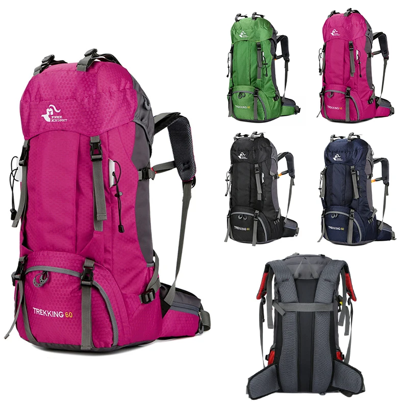 FREEKNIGHT 60L походные рюкзаки 5 цветов, уличная сумка, рюкзак, нейлоновая спортивная сумка для альпинизма, путешествий с дождевиком