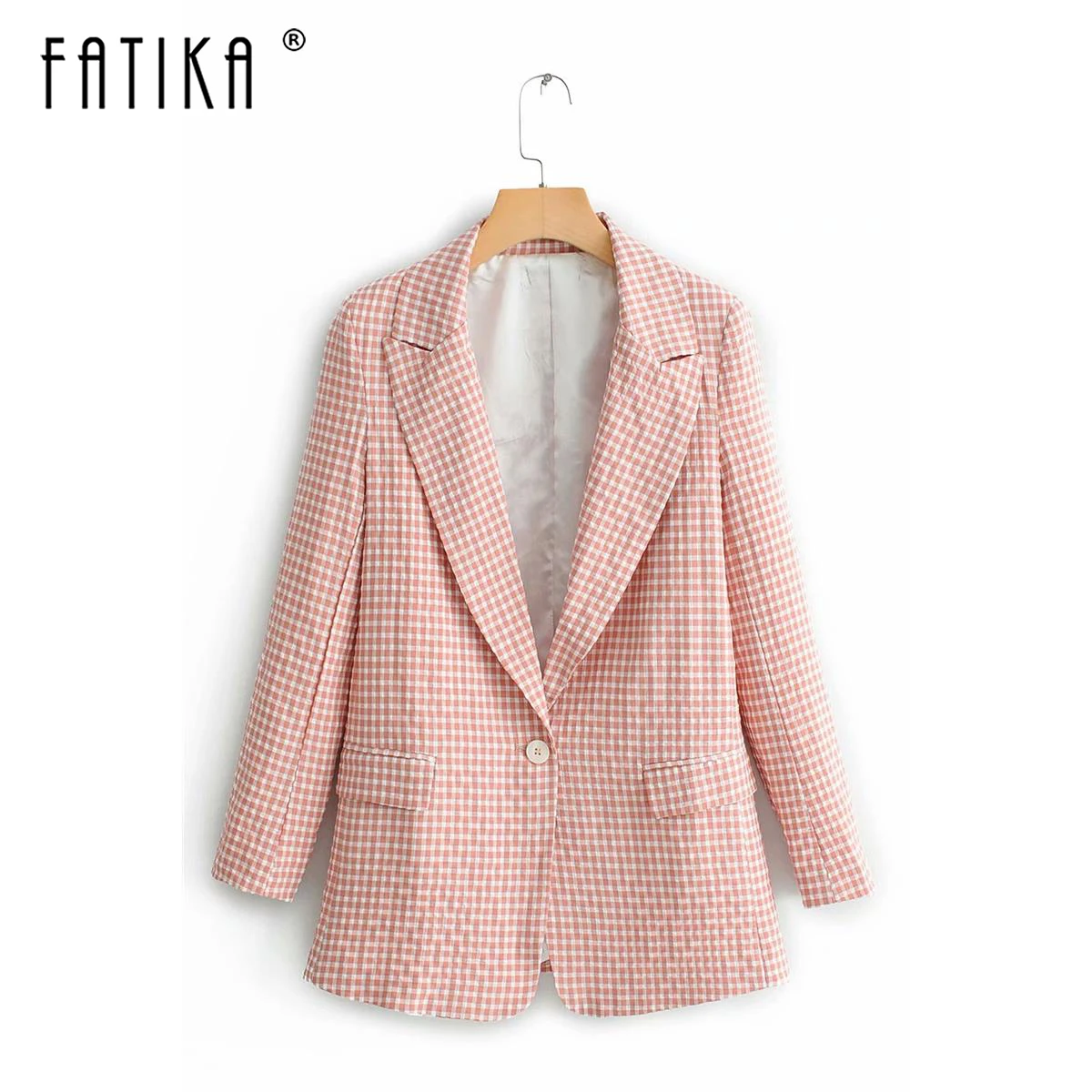 Женский блейзер Fatika костюм с длинным рукавом и стильными карманами по щиколотку