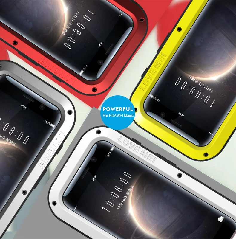 LOVE MEI мощный чехол для huawei Honor Magic ударопрочный грязеотталкивающий водонепроницаемый металлический защитный чехол для телефона huawei Magic алюминиевый