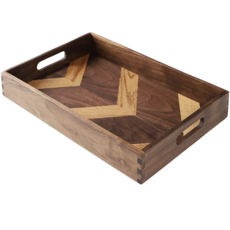 Черный Орех Дуб коллаж поддон из цельного дерева по дереву обработки зазубрин и