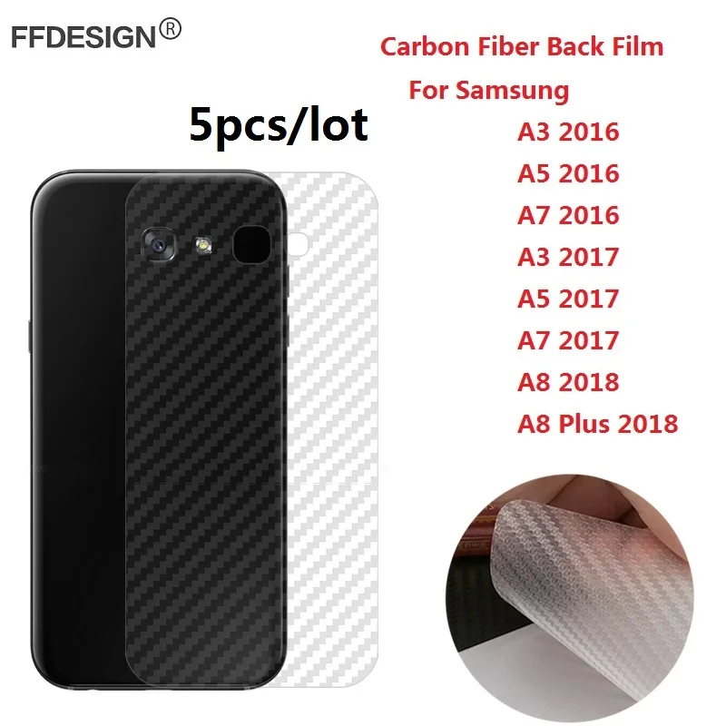3D углеродного волокна защитная пленка на заднюю часть для Samsung Galaxy A3 A5 A7 2017 2016 A8