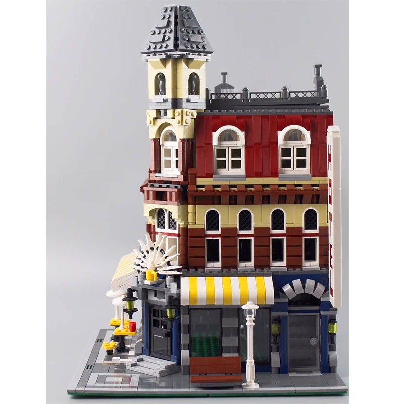 King Bricks Lepinblocks 15009 15002 Creator вид на улицу города Домашние животные магазин кафе на углу строительные блоки городской дом 10218 10182 игрушки