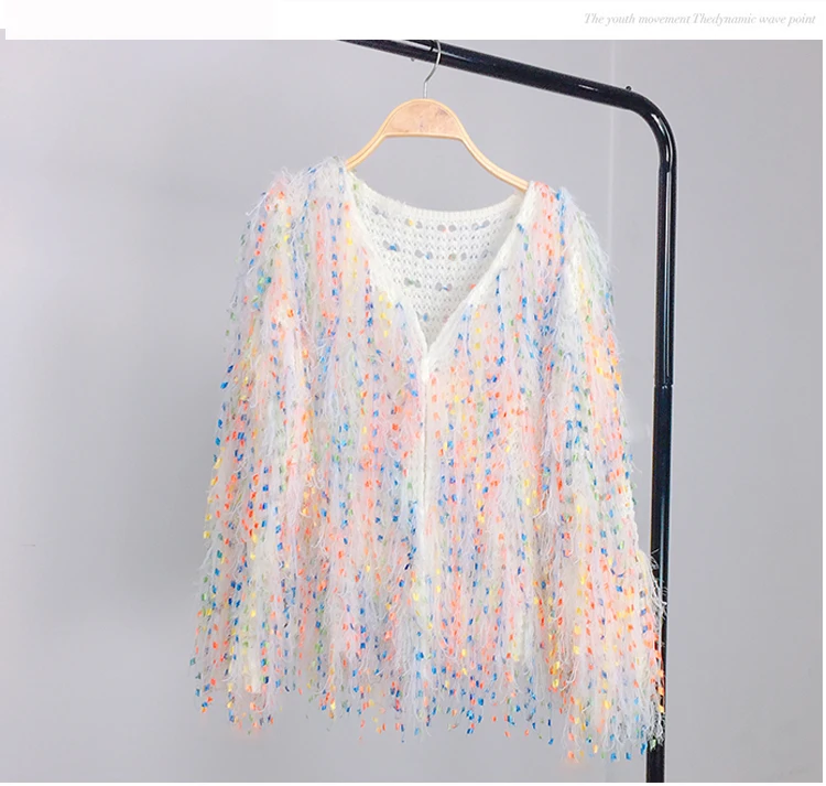 Autumn tassel Sweater Women long sleeve knitted Cardigans |