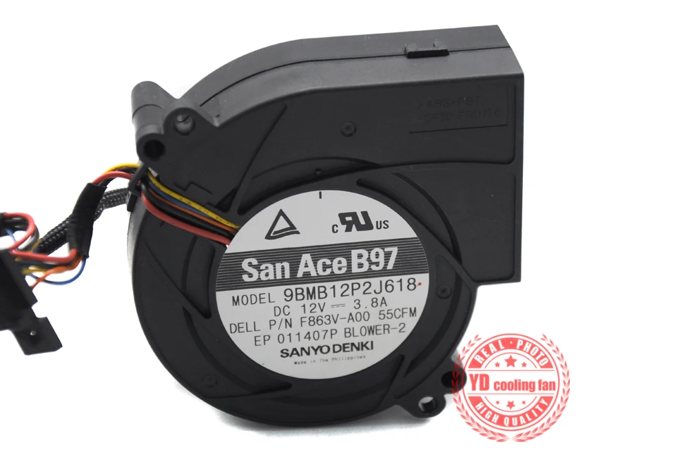Вентилятор охлаждения sanyo denki San Ace 9BMB12P2J618 12 V 3.8A 9733 высокого объема воздуха