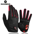 Велосипедные перчатки ROCKBROS, ветрозащитные митенки с пальцами, с гелевыми вставками, для работы с сенсорным экраном, ударопрочные, для горных велосипедов, на осень-зиму