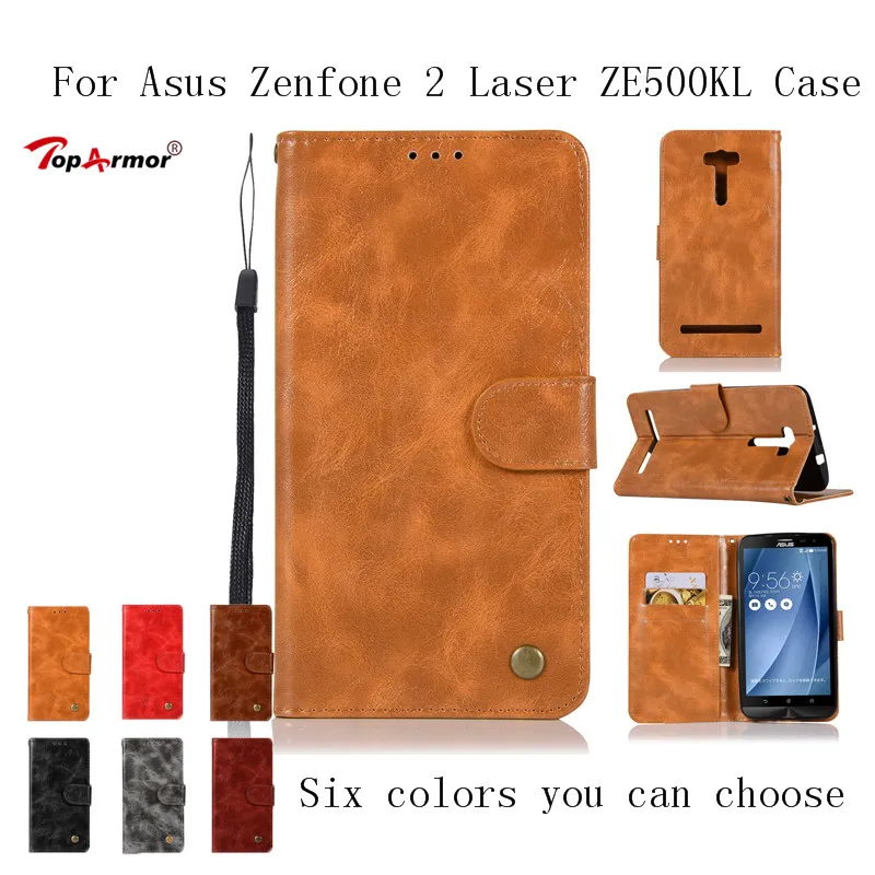 Toparmor высокого класса Ретро Чехол для Asus Zenfone 2 Laser ZE500KL ZE550KL ZE601KL искусственная кожа