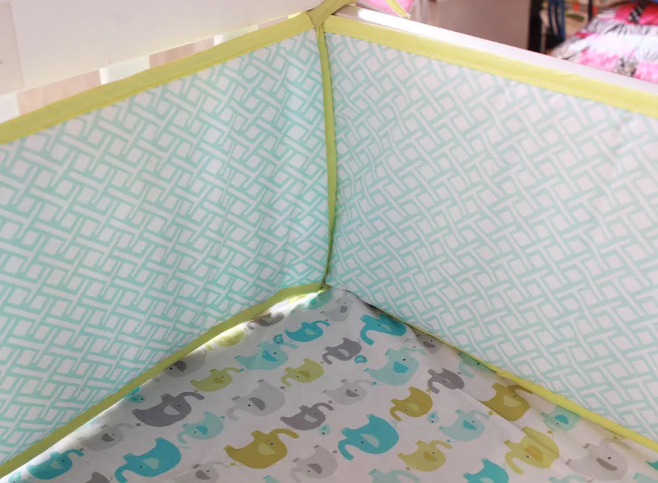 Discount! 7pcs Embroidered Baby Crib Bed Linen Bedding Set Cot Bedclothes include(bumpers+duvet+bed cover+bed skirt) | Мать и ребенок