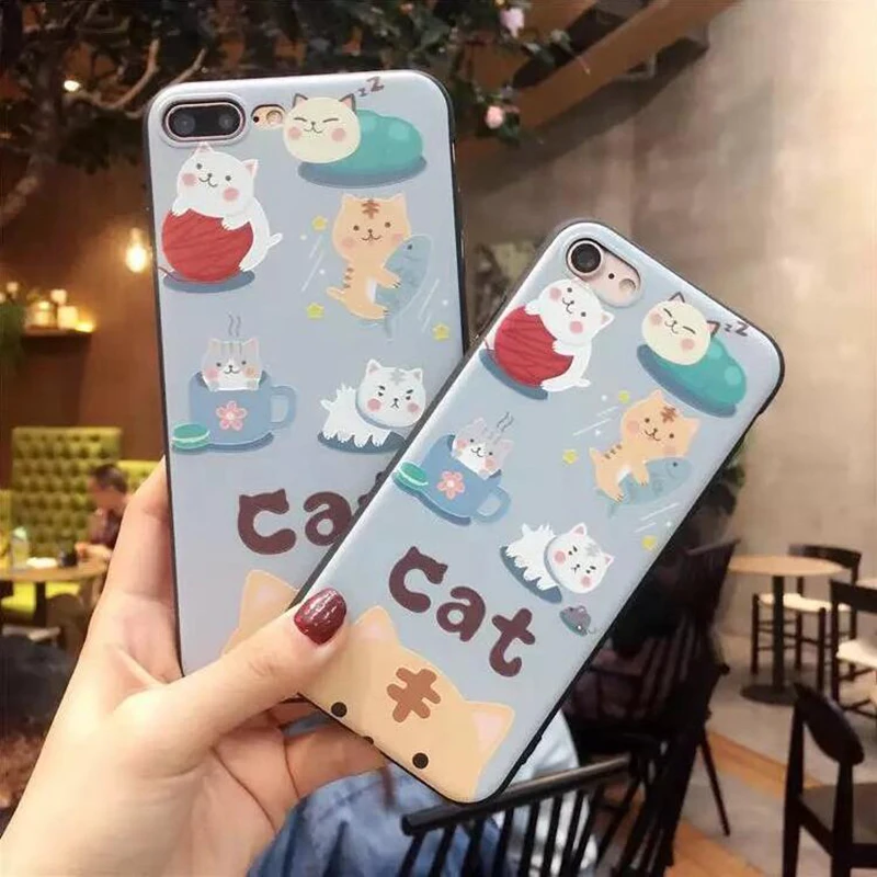 Прекрасный Сон Cat Телефон Case Для iPhone 5s 5 SE 6 6s Плюс 7 плюс Мягкая Задняя Крышка Милый