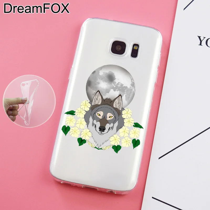 DREAM FOX K359 Fashion Wolf Soft TPU Silicone Case Cover For Samsung Galaxy Note S 3 4 5 6 7 8 9 Edge Plus Grand Prime |