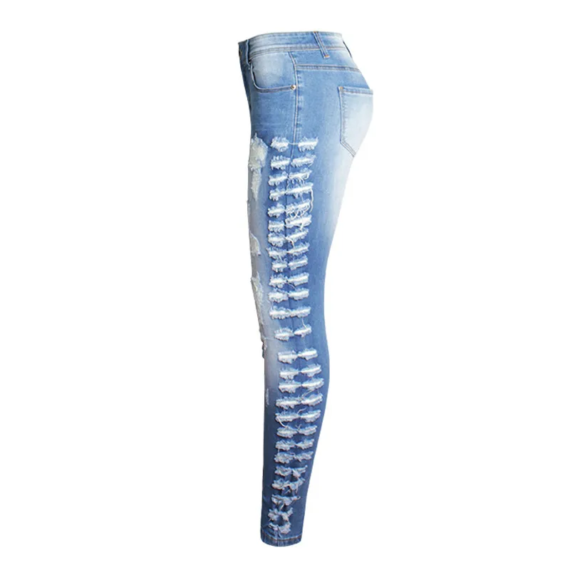 2018 Eyes Plus Size Vintage Ripped Jeans Woman Fashion Elasticity Boyfriend High Waist Hole | Женская одежда