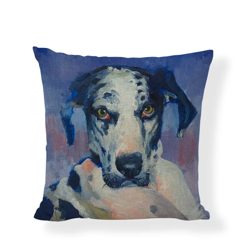 Милые наволочки для подушек в стиле "Great Dane", акварельные наволочки, детский Декор, масляные принты, милые собачки, детские подарки, наволочки для подушек - Цвет: 13