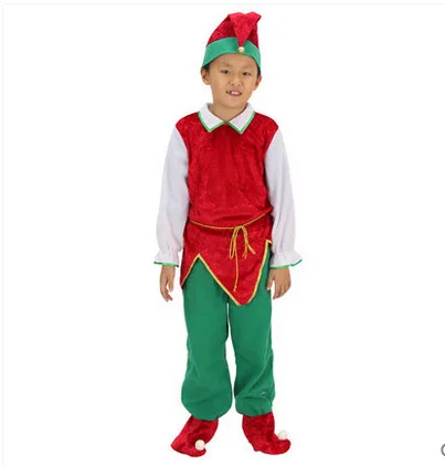 Детский костюм для косплея Санта Клаус милый эльф детский Рождественский
