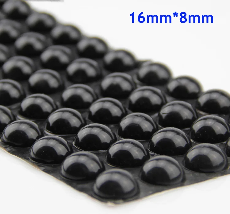 

16pcs 16mm*8mm black self adhesive soft anti slip bumpers silicone rubber feet pads great silica gel shock absorber