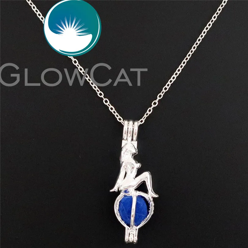GLOWCAT L409 металлические морские бусины русалки клетка для женщин девушек медальоны