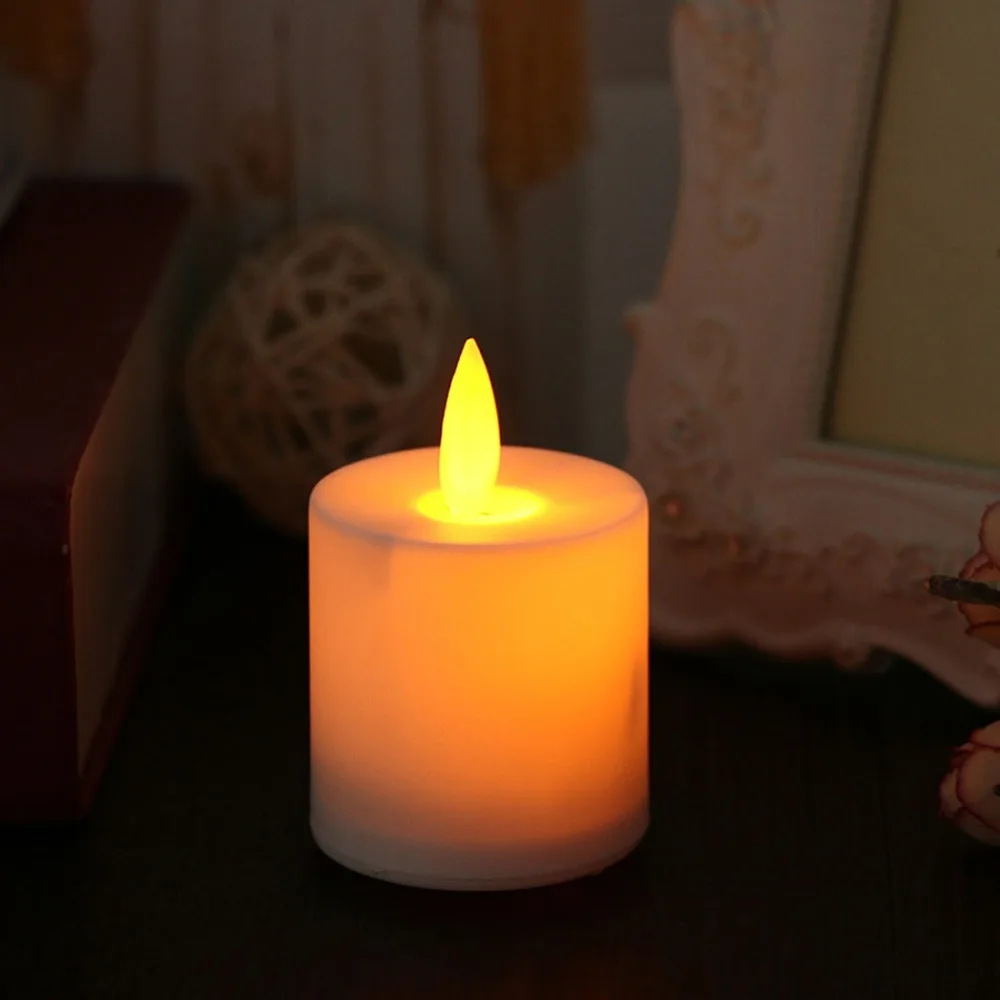 6 шт. желтый движущийся фитиль velas decorativa bougie mariage на батарейках велас led большие