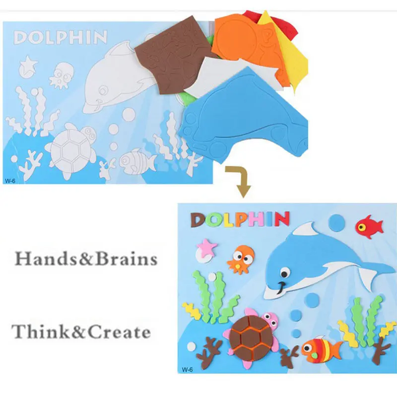 

New arrivel DIY Foam Cartoon 3D EVA Sticker Puzzler Colorful Baby Child Kid Educational Toys